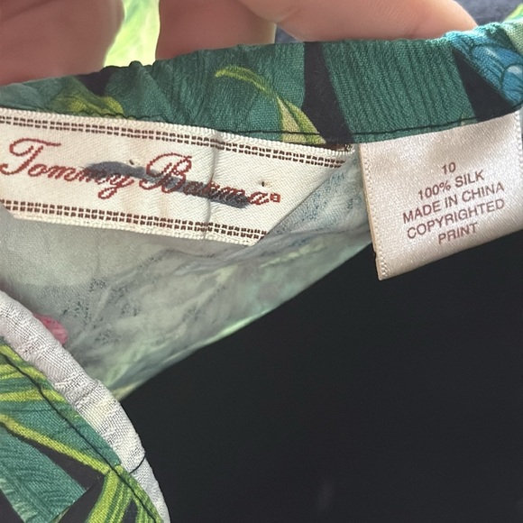 Tommy Bahama Tropical Print 100% Silk Halter Dress Vacation Chic Sexy Size 10 - Picture 9 of 10